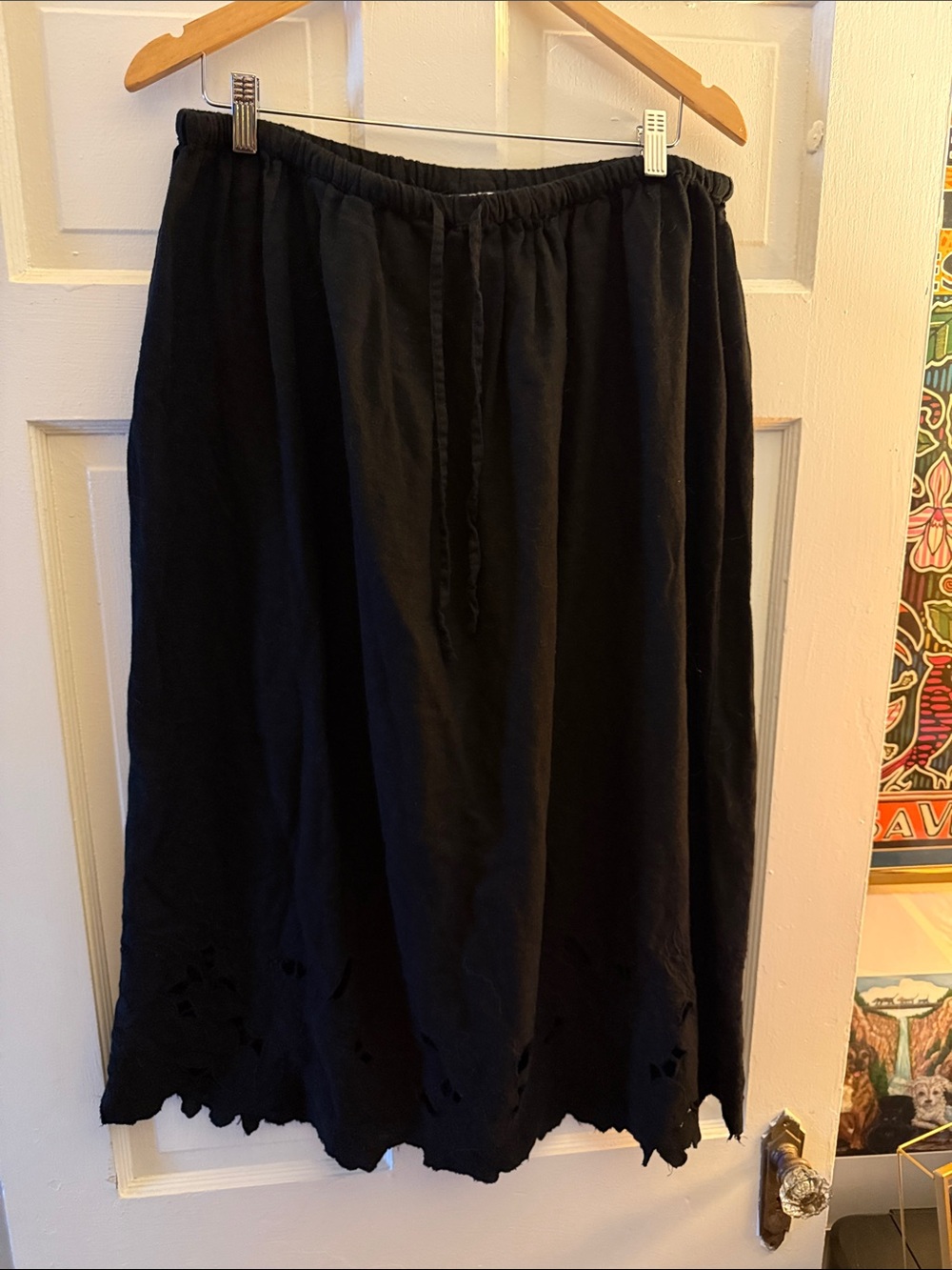 Universal Thread Black Midi Skirt with Drawstring Waist